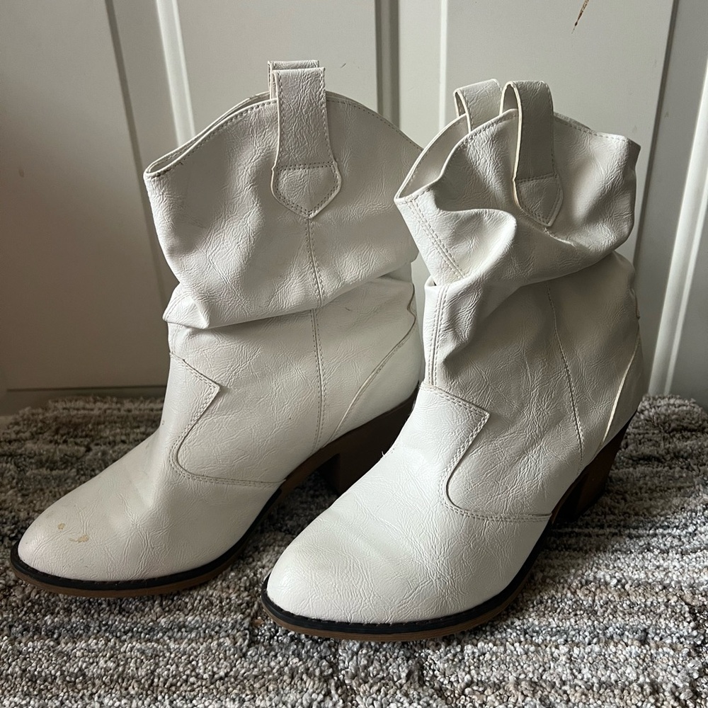 Charles Albert white slouch cowboy boot size 10 women - Picture 7 of 15